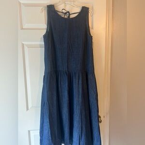 Sleeveless Denim Midi Dress